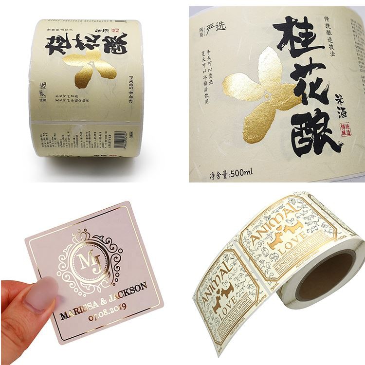 gold foil sticker labels matte