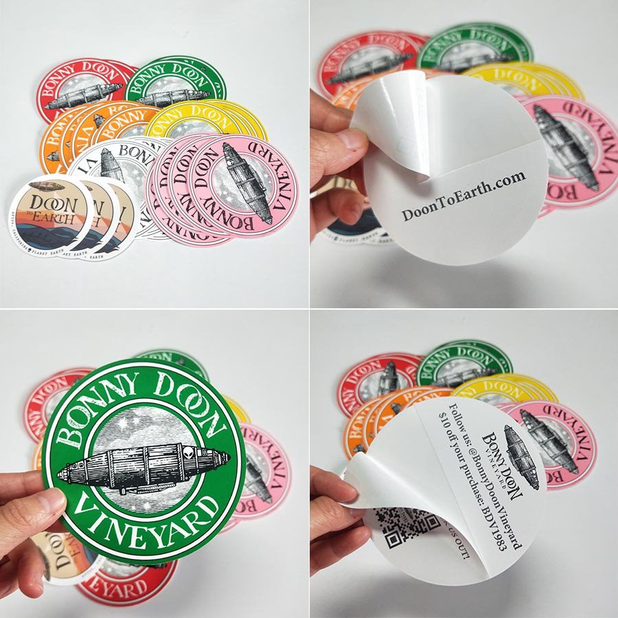 Round die cut stickers
