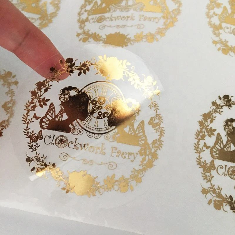 clear gold foil sticker