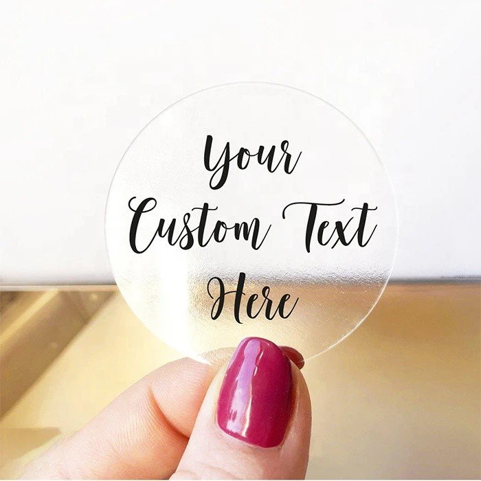 clear stickers gold print
